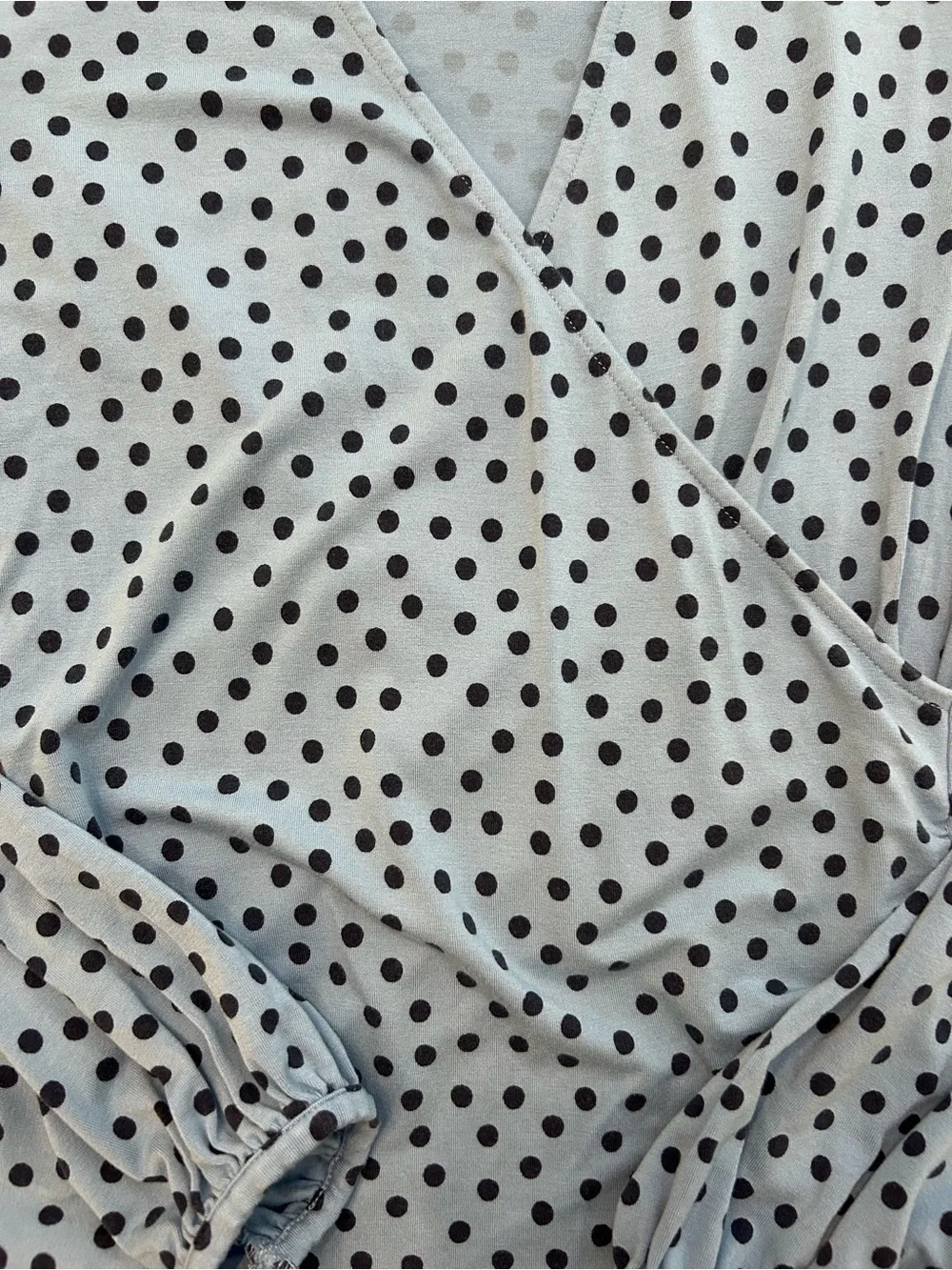 Boden Elodie Faux Wrap Top Long Sleeve Polkadot Womens Size 8